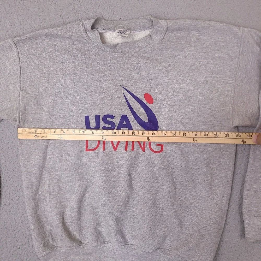 USA Diving Sweatshirt Adult Medium Gray Crew Neck Pullover Olympic Gildan - Picture 8 of 12